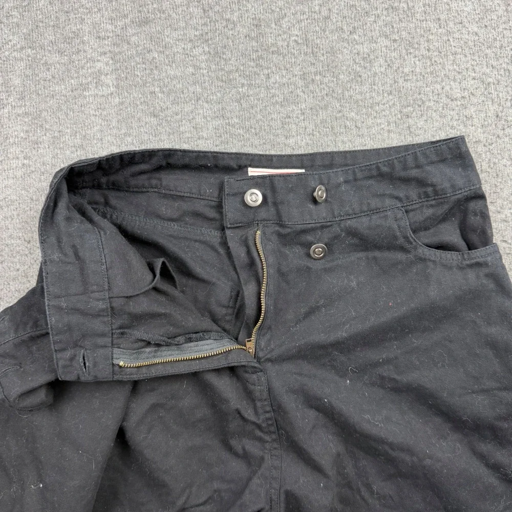 Lone Star Black Cotton Denim‎ Wrap Front Skort Raw Hem Medium